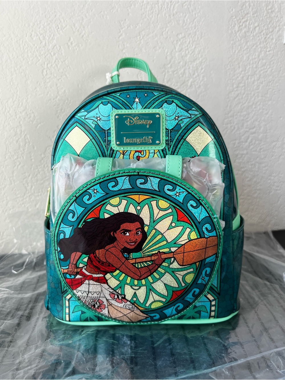 NWT Loungefly Disney Princess Stained Glass Collection: Moana Mini-Backpack
